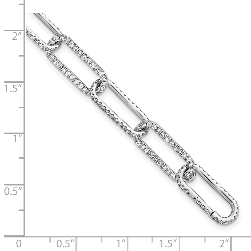 14K White Gold True Origin 3 1/2 Carat Lab Grown Diamond Vs+ F+ 7 Inch Link Bracelet With A 1 Extension