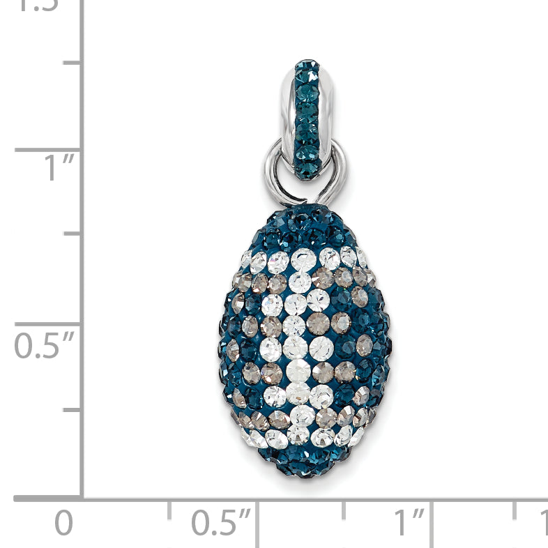 Sterling Silver Swarovski Elements Football Pendant