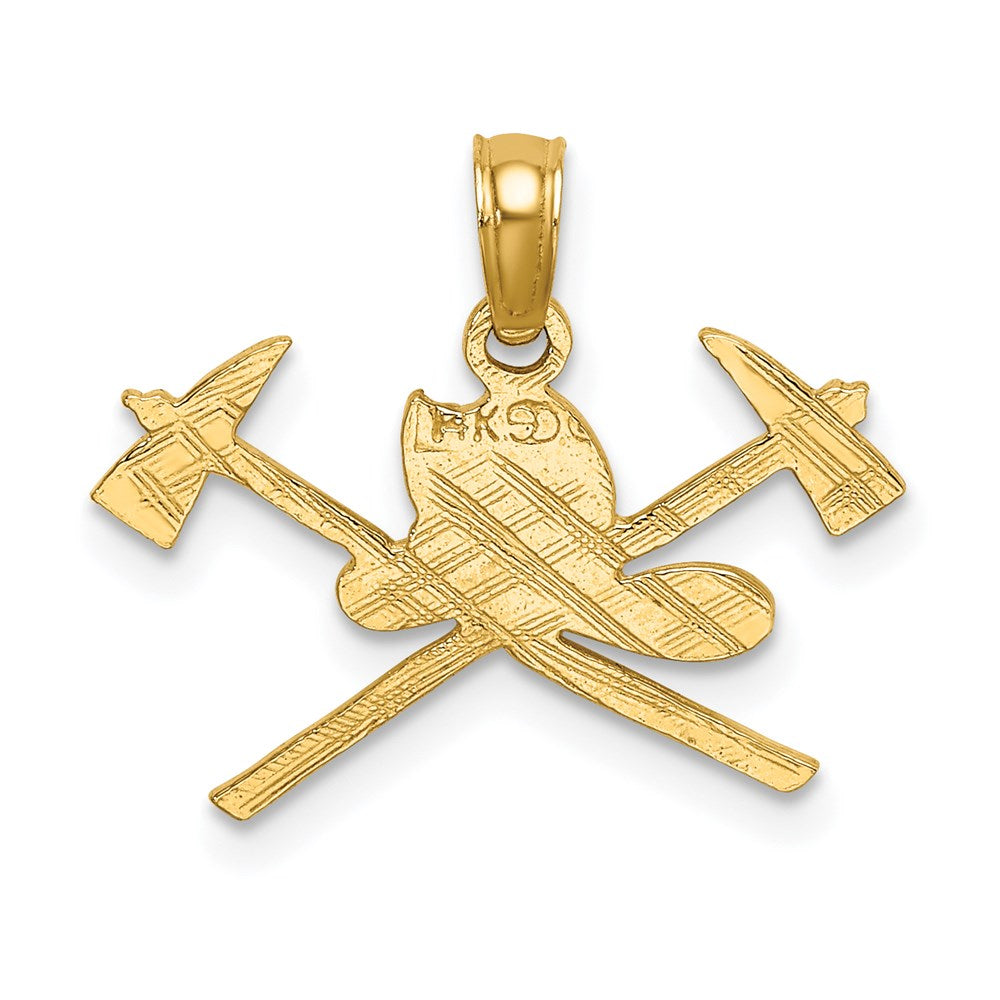 14K Yellow Gold Fire Department Insignia Charm