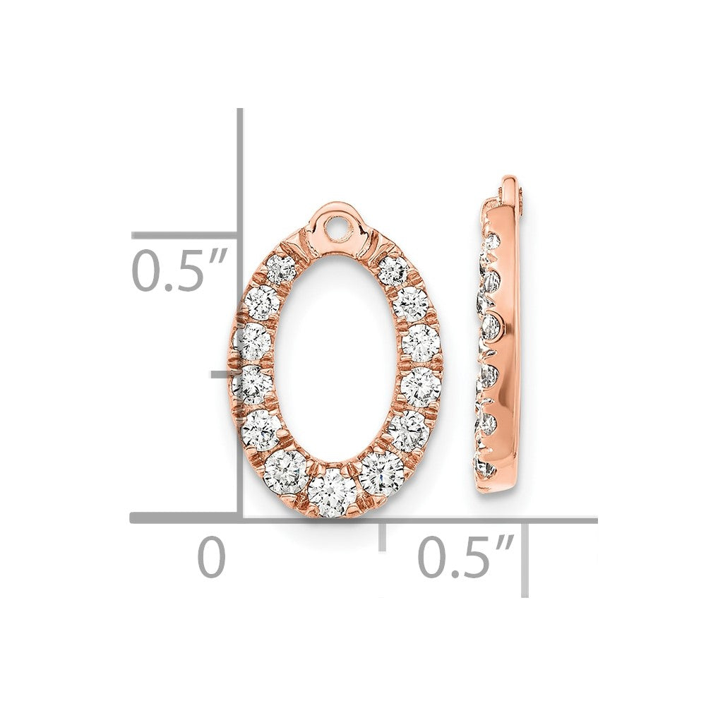 14k Rose Gold 5/8 Ct. Lab Grown Diamond VS/SI+ G+ Oval Earring Jackets