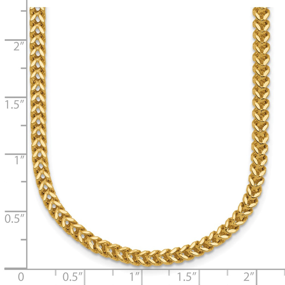14K Yellow Gold 26 Inch 2.5mm Franco With Lobster Clasp Chain Necklace