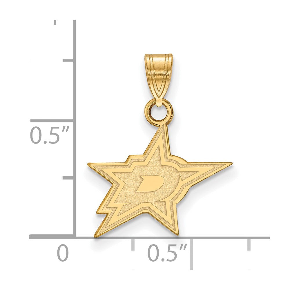 10K Yellow Gold Nhl Logoart Dallas Stars Small Pendant