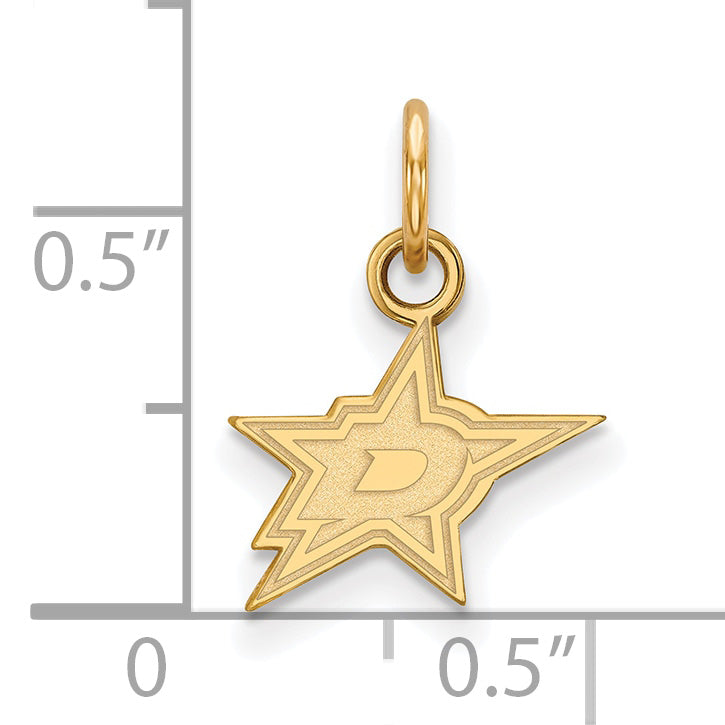 Gold Plated Sterling Silver Nhl Logoart Dallas Stars Extra Small Pendant