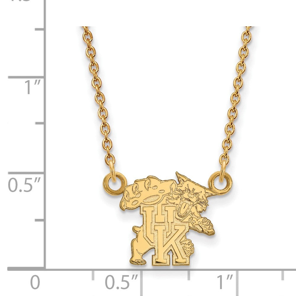 10K Yellow Gold Logoart University Of Kentucky U K Wildcat Small Pendant 18 Inch Necklace