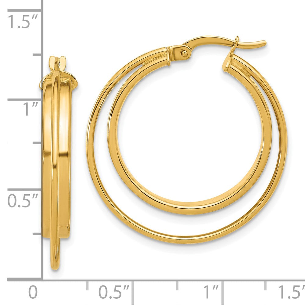 14K Yellow Gold Polished Hoop Earrings