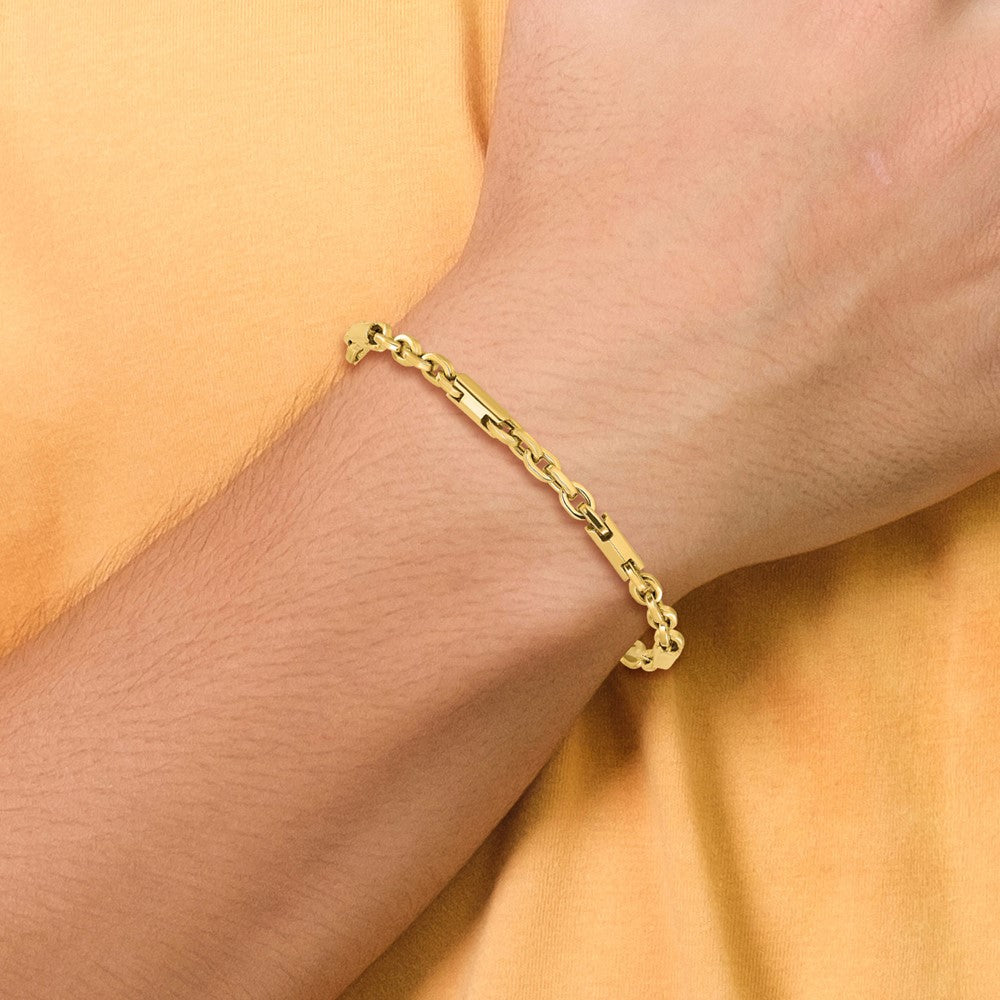 14K Yellow Gold Men'S Polished Fancy Link Bracelet