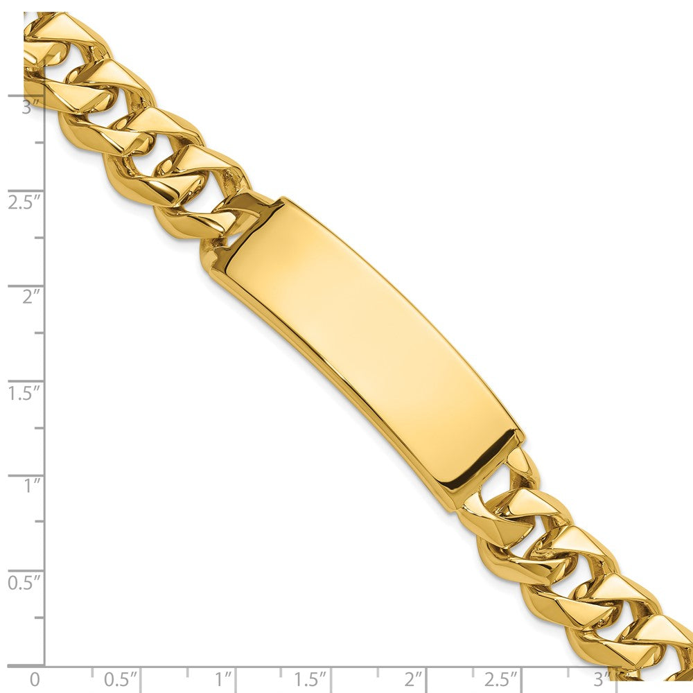14K Yellow Gold Hand Polished Solid Chain/Solid Plate Curb Link 48X15mm 8.5 Inch Id Bracelet