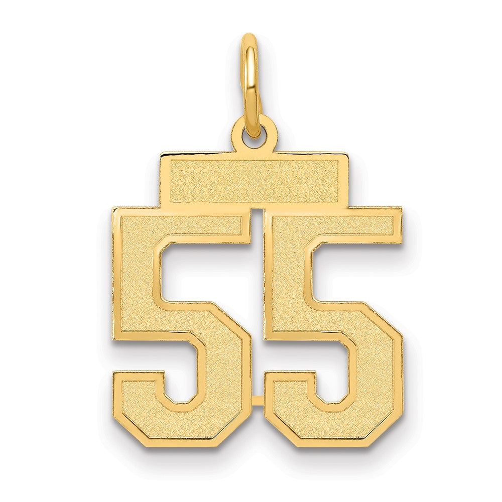 14K Yellow Gold Small Satin Number 55 Charm