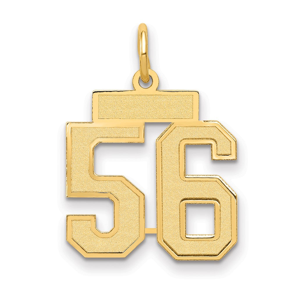 14K Yellow Gold Small Satin Number 56 Charm