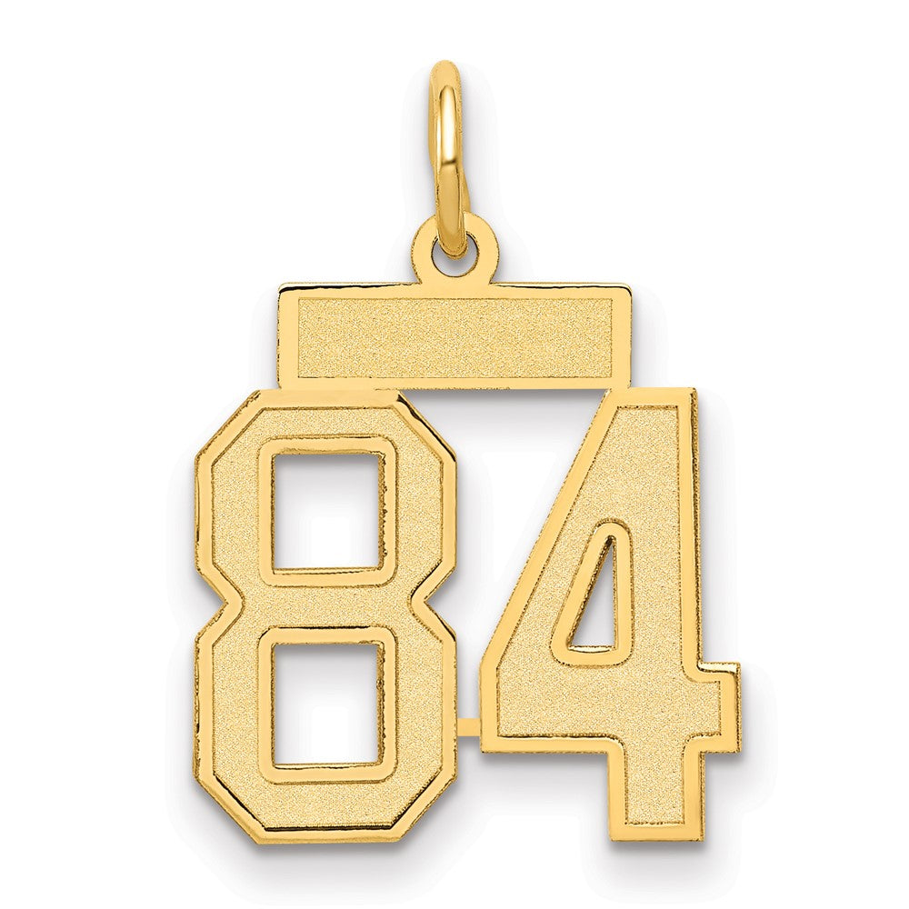 14K Yellow Gold Small Satin Number 84 Charm