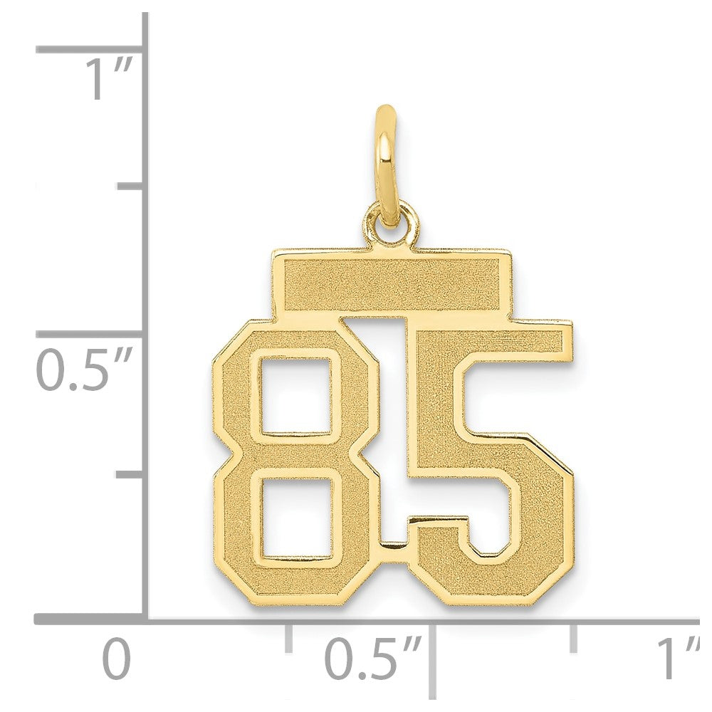 14K Yellow Gold Small Satin Number 85 Charm