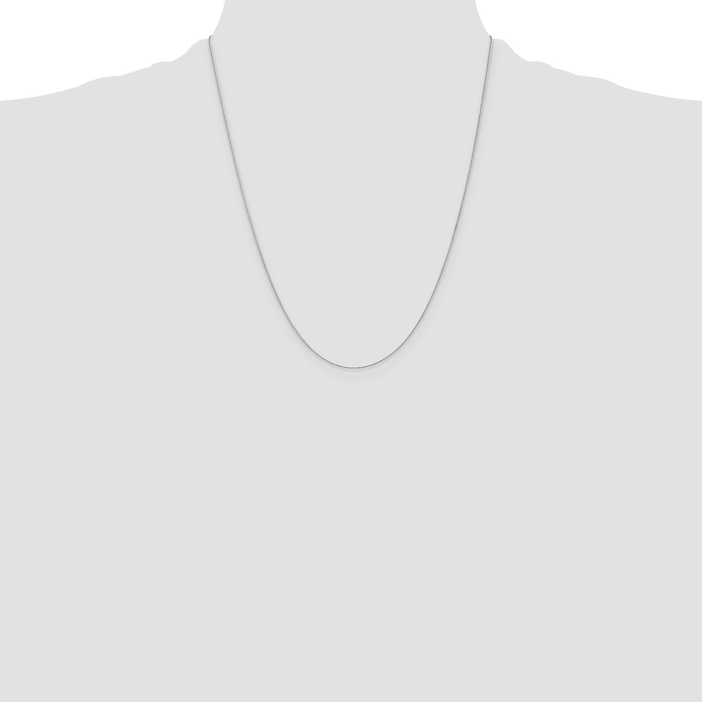 14K White Gold 22 Inch .8mm Diamond-Cut Parisian Wheat With Lobster Clasp Chain Necklace