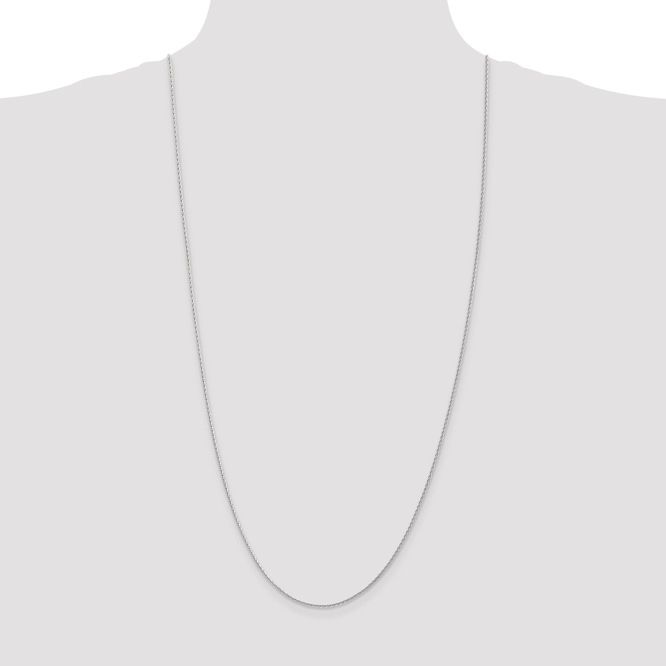 14K White Gold 30 Inch 1.5mm Diamond-Cut Parisian Wheat With Lobster Clasp Chain Necklace