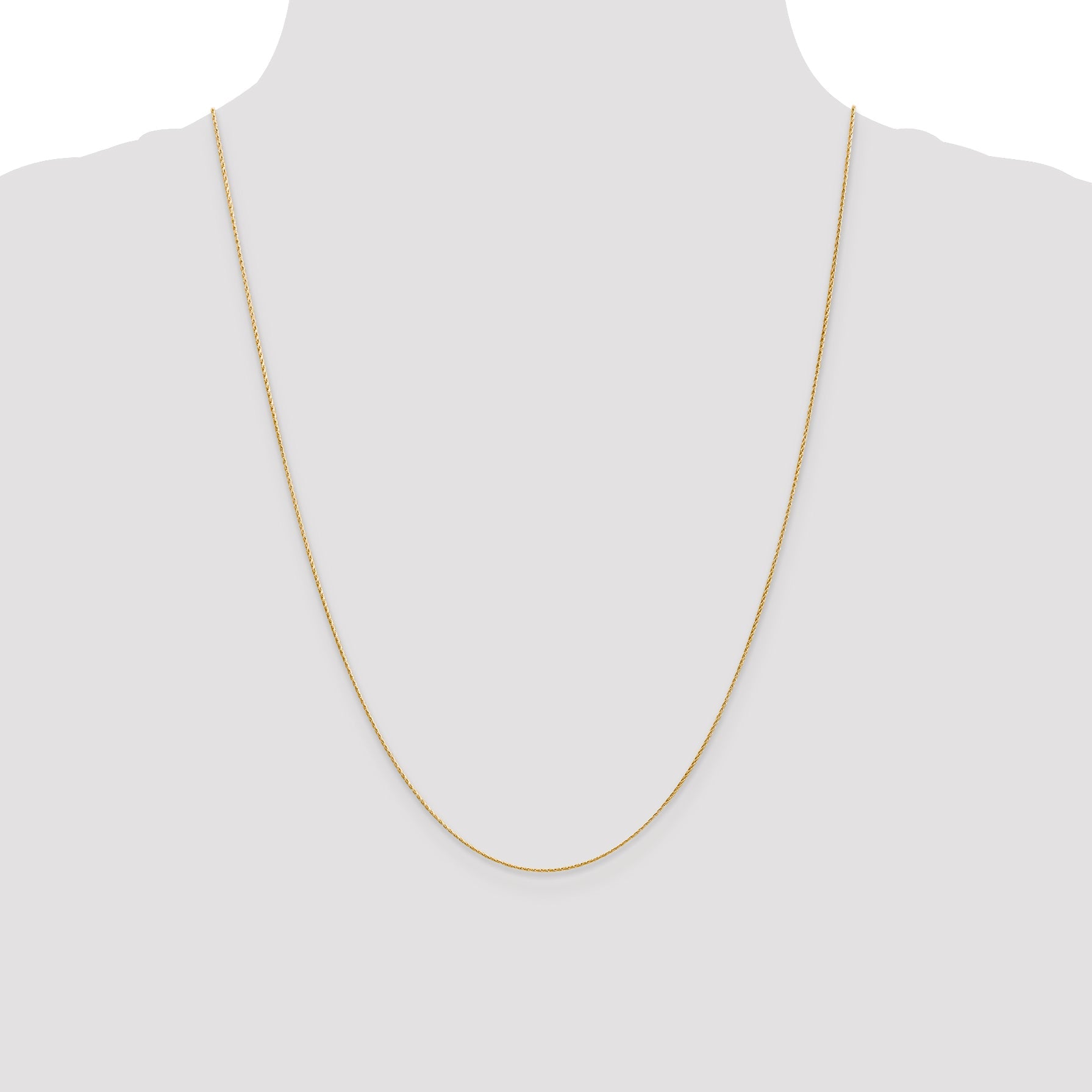 14K Yellow Gold 24 Inch .7mm Round Parisian Wheat With Lobster Clasp Chain Necklace