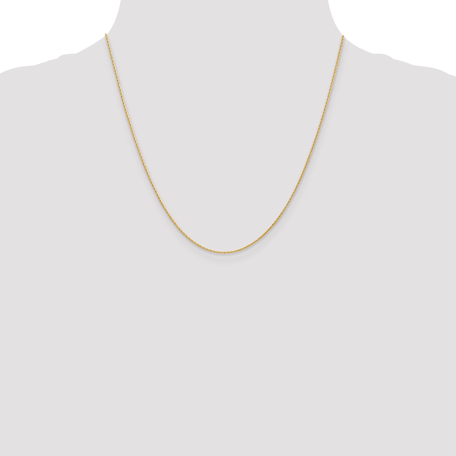 14K Yellow Gold 20 Inch 1mm Round Parisian Wheat With Lobster Clasp Chain Necklace