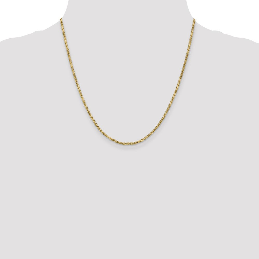14K Yellow Gold 20 Inch 2.25mm Parisian Wheat With Lobster Clasp Chain Necklace