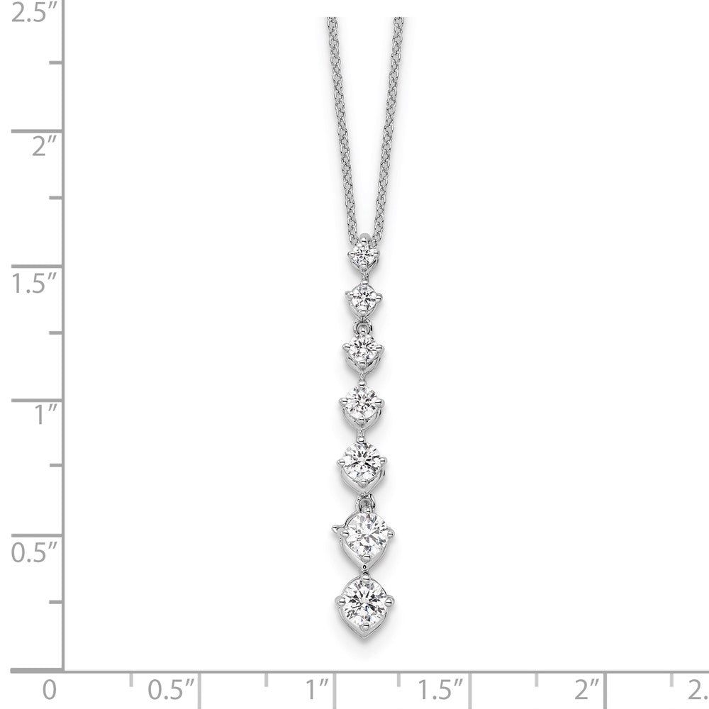 14K White Gold True Origin 1 Carat Lab Grown Diamond Vs Def 18 Inch Seven Stone Pendant Necklace