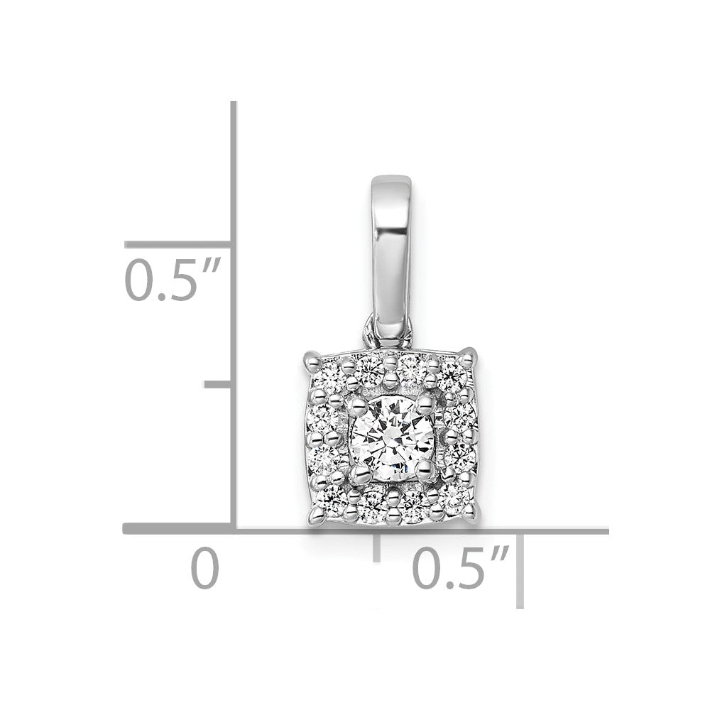 14k White Gold 1/2 Ct. Lab Grown Diamond VS/SI+ G+ Complete Square Pendant