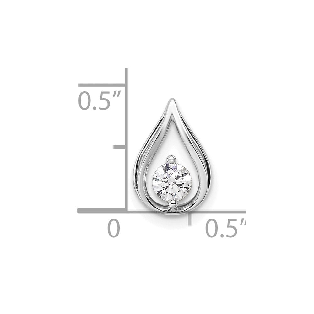 14k White Gold 1/4 Ct. Lab Grown Diamond VS/SI+ G+ Teardrop Chain Slide Pendant