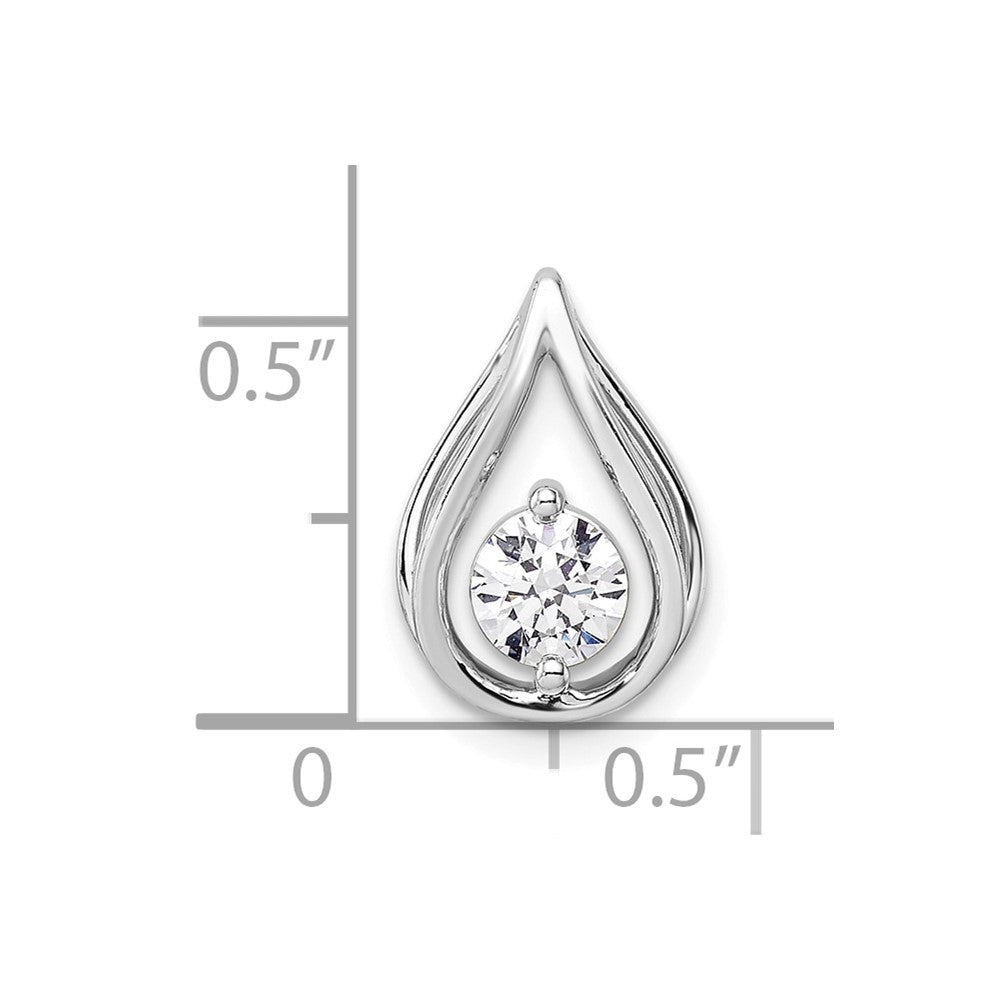 14k White Gold 1/2 Ct. Lab Grown Diamond VS/SI+ G+ Teardrop Chain Slide Pendant