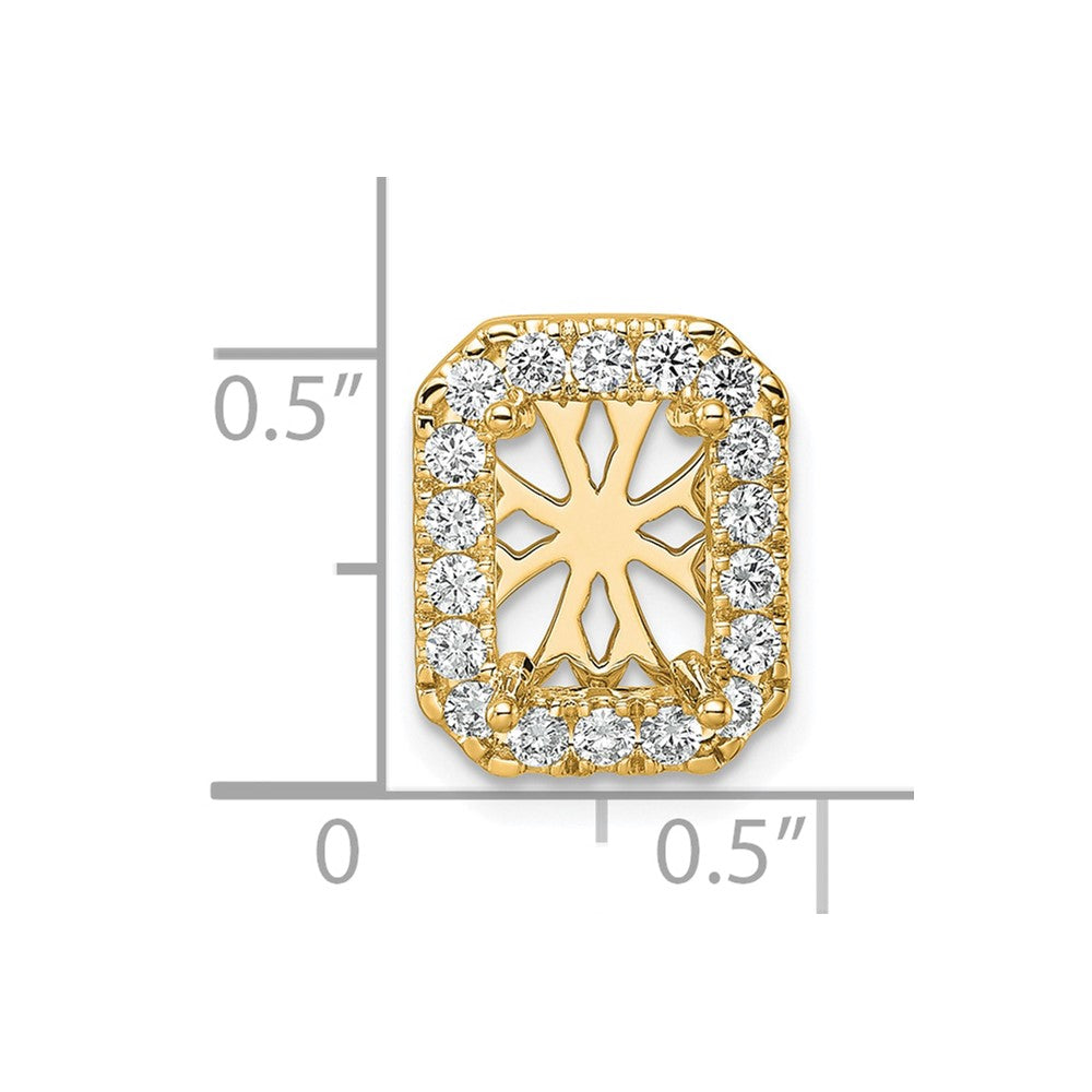 14k Yellow Gold 1/2 Ct. Lab Grown Diamond VS/SI+ G+ Halo Chain Slide Pendant