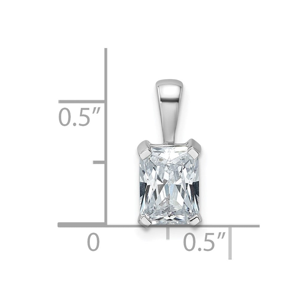 14k White Gold 1 1/2 Ct. Certified Lab Grown Diamond VS/SI+ G+ Radiant Four Prong Pendant