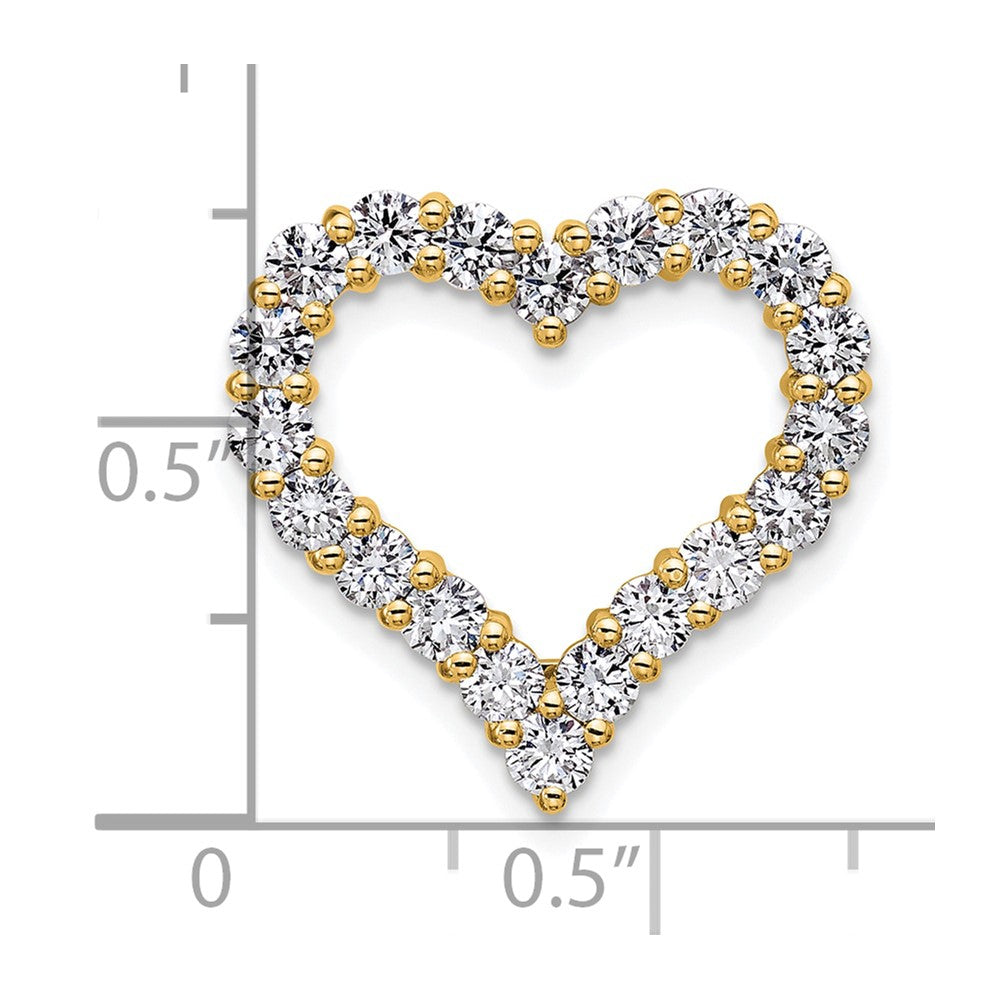 14k Yellow Gold 1 1/2 Ct. Lab Grown Diamond VS/SI+ G+ Heart Chain Slide Pendant