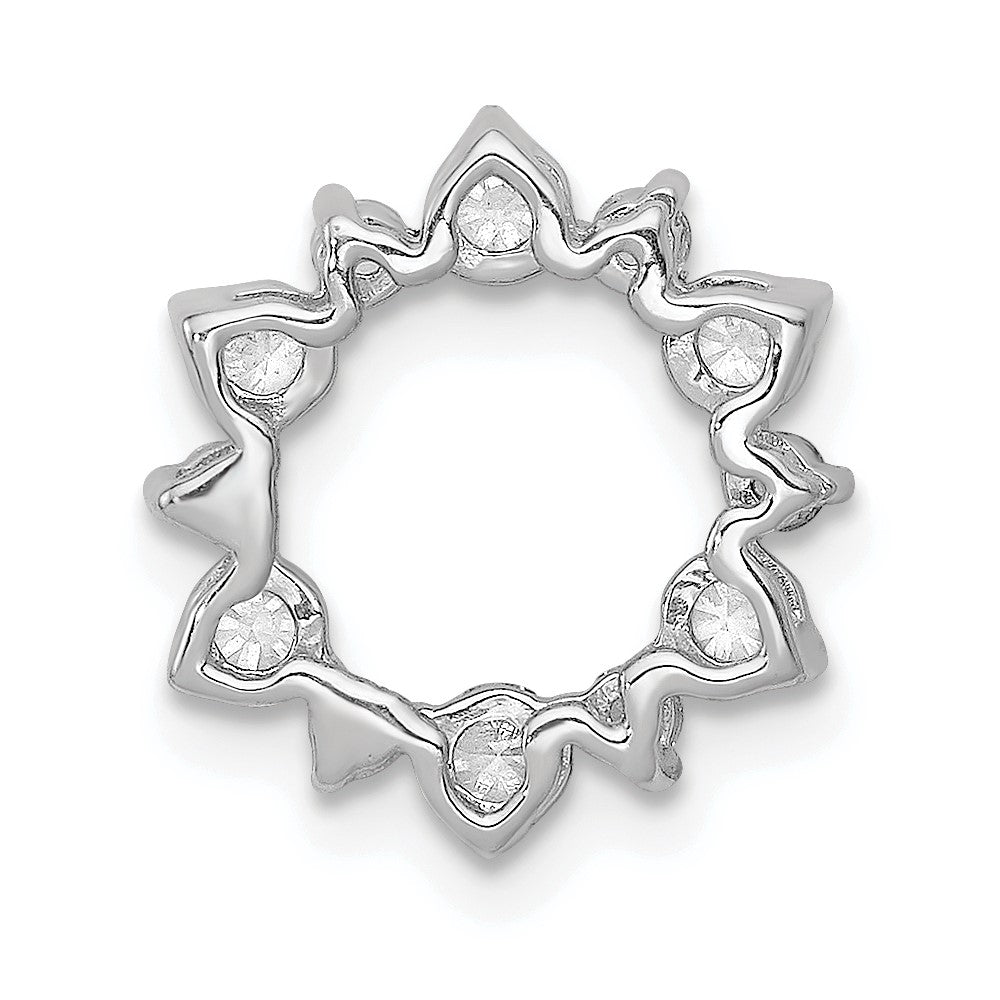 14k White Gold 1/2 Ct. Lab Grown Diamond VS/SI+ G+ Fashion Circle Chain Slide Pendant