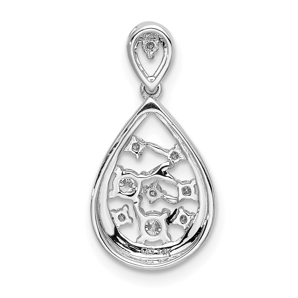 14k White Gold 1/5 Ct. Lab Grown Diamond VS/SI+ G+ Cluster Double Teardrop Pendant
