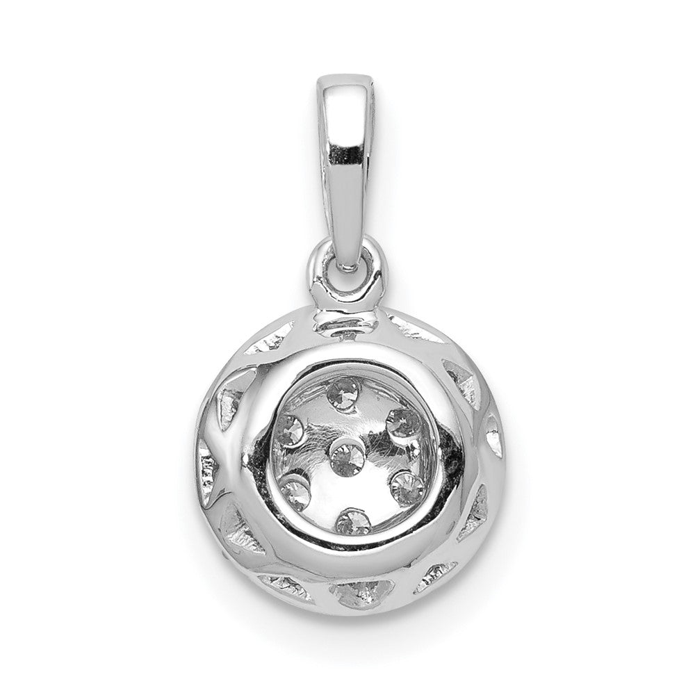 14k White Gold 1/4 Ct. Lab Grown Diamond VS/SI+ G+ Round Halo Cluster Pendant