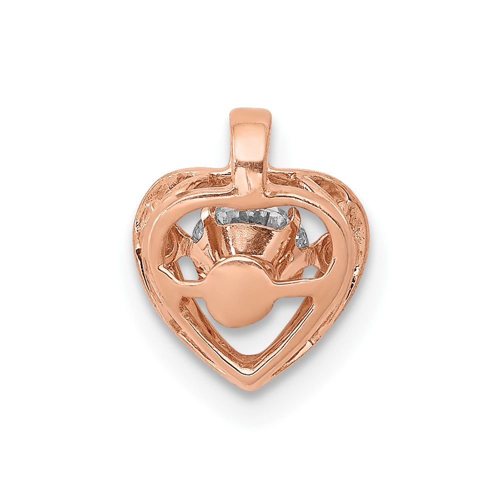 14k Rose Gold 1/4 Ct. Lab Grown Diamond VS/SI+ G+ Vibrant Heart Pendant