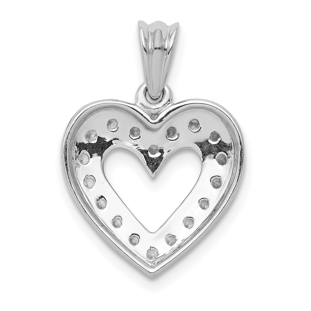14k White Gold 1/4 Ct. Lab Grown Diamond VS/SI+ G+ Heart Pendant