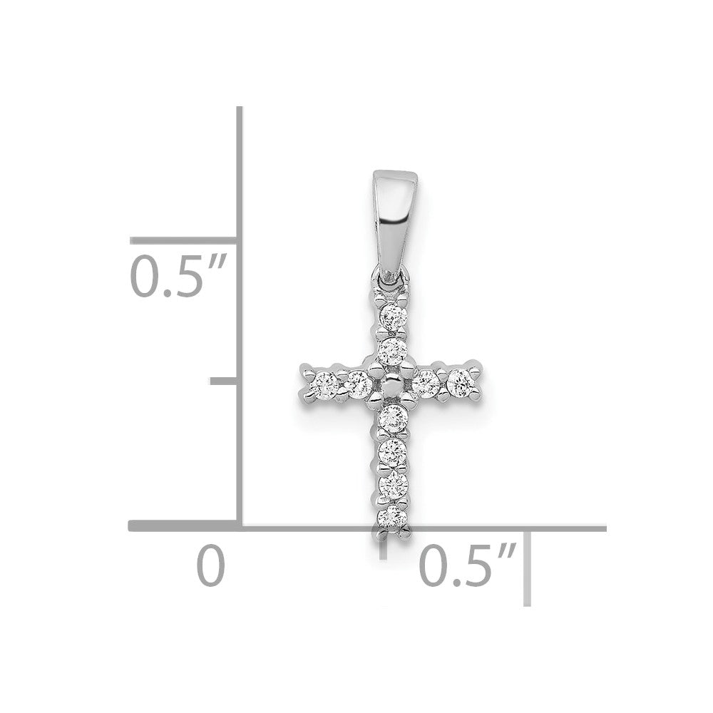 10K White Gold 10K Diamond Latin Cross Pendant