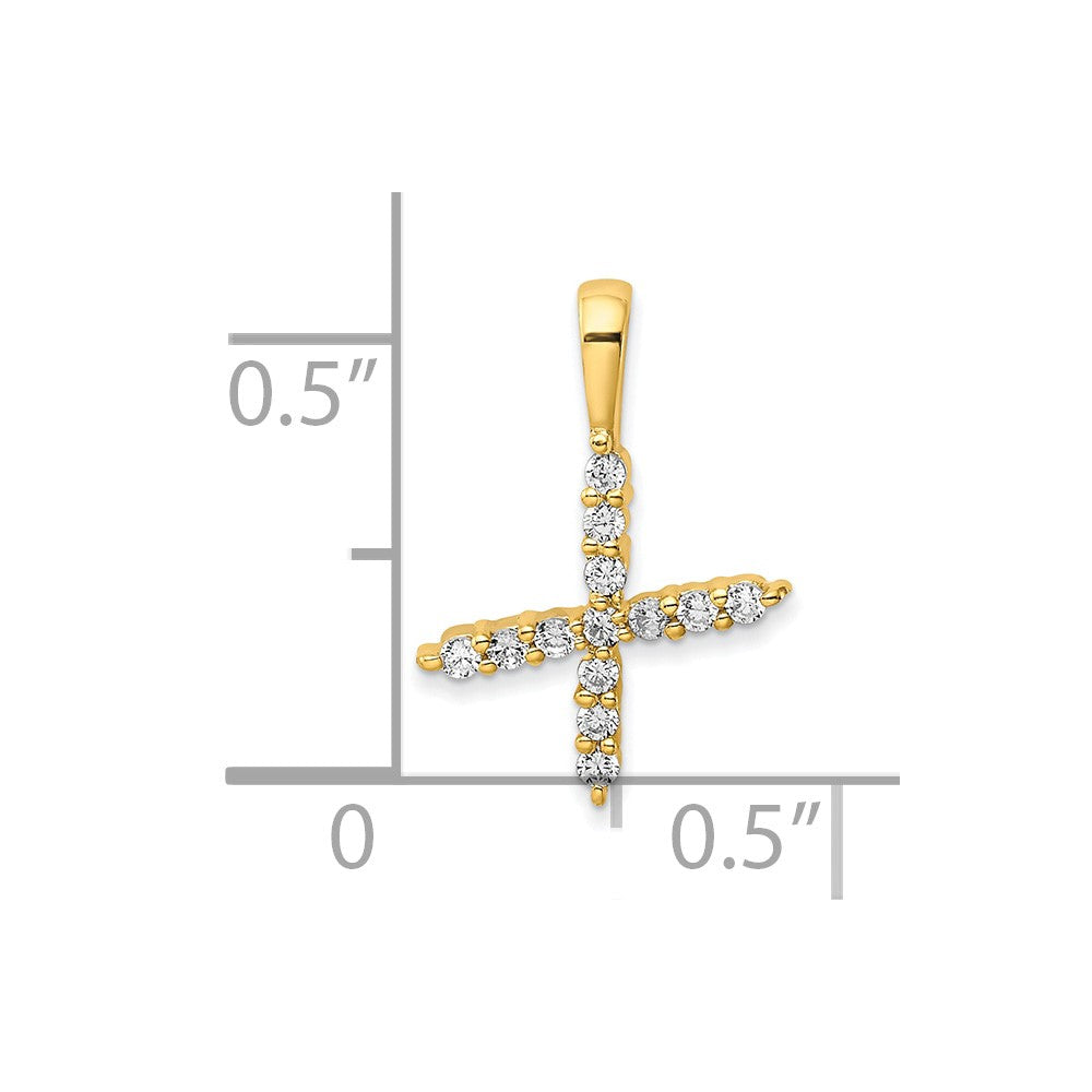 14k Yellow Gold 1/8 Ct. Lab Grown Diamond VS/SI+ G+ Letter X Initial Pendant