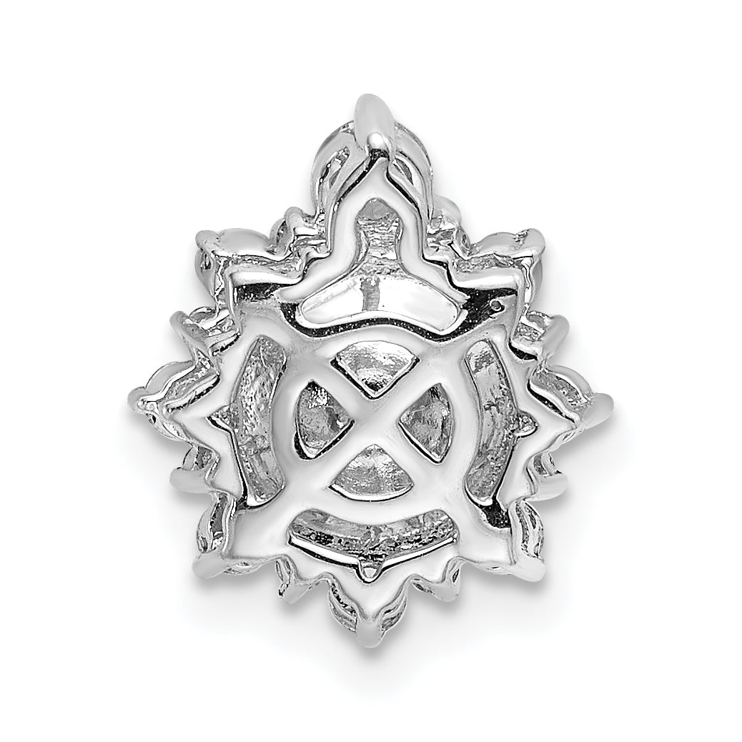 14K White Gold 1/3 Carat Lab Grown Diamond Vs/Si+ G+ And 7.00 mm Freshwater Cultured Pearl Chain Slide Pendant