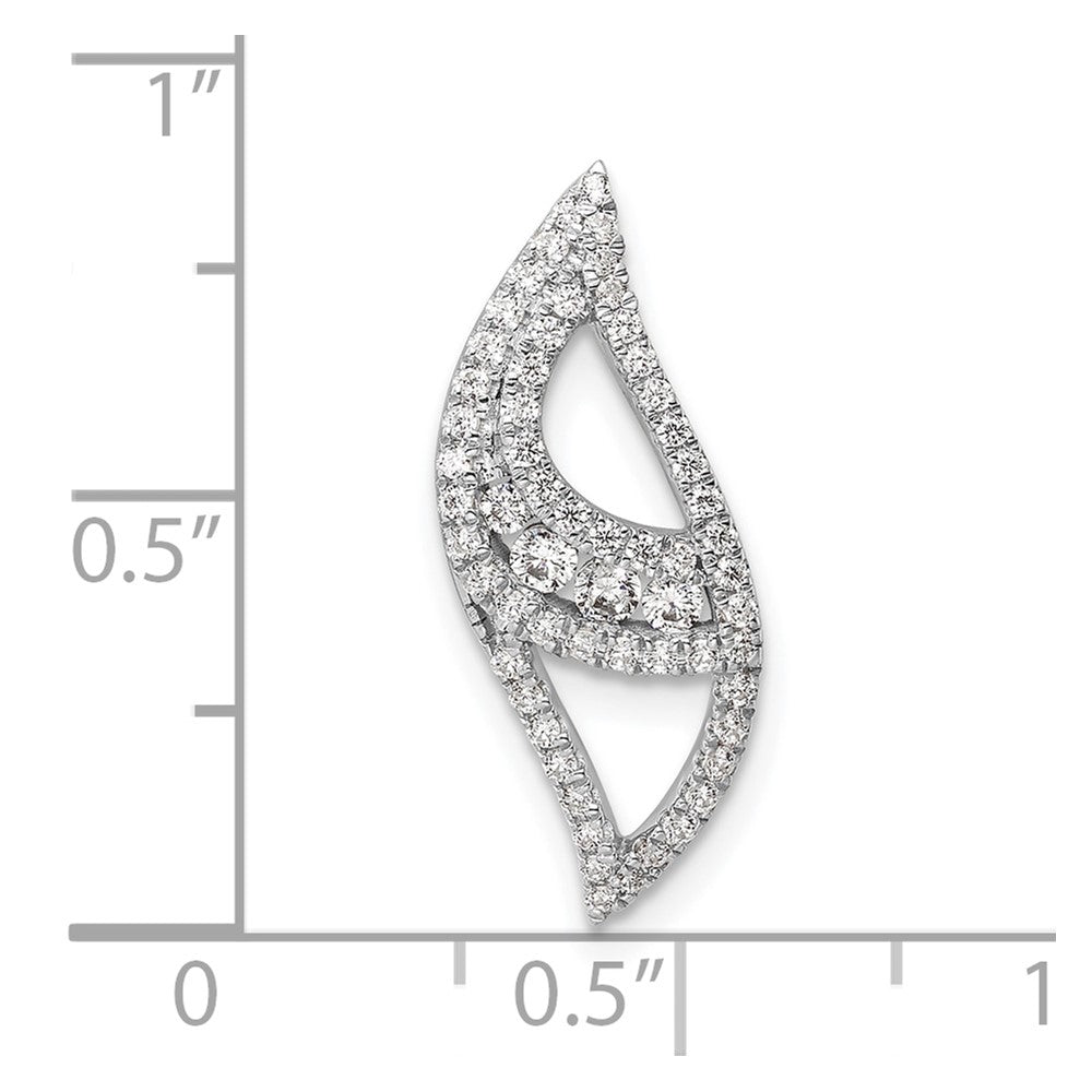 14k White Gold 3/8 Ct. Lab Grown Diamond VS/SI+ G+ Complete Fashion Chain Slide Pendant