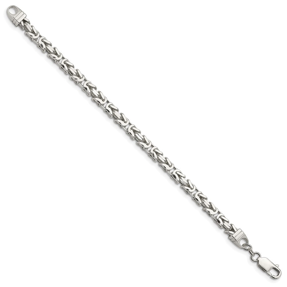 8 Inch Sterling Silver 5mm Byzantine Chain Bracelet