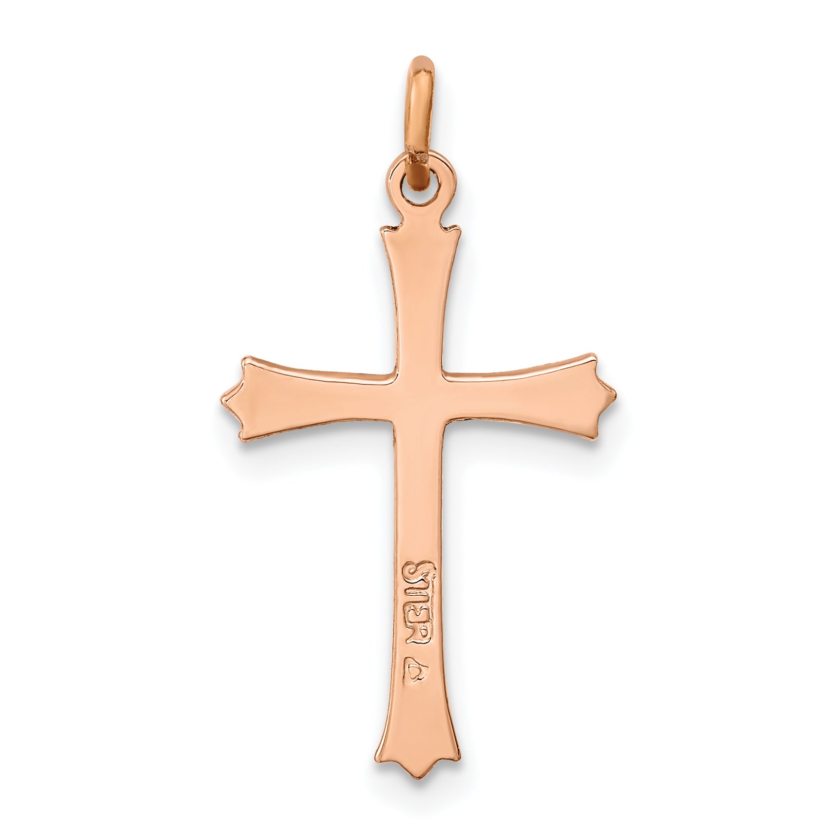 Sterling Silver Rose Gold-Plated W/ Pointed Ends Cross Pendant