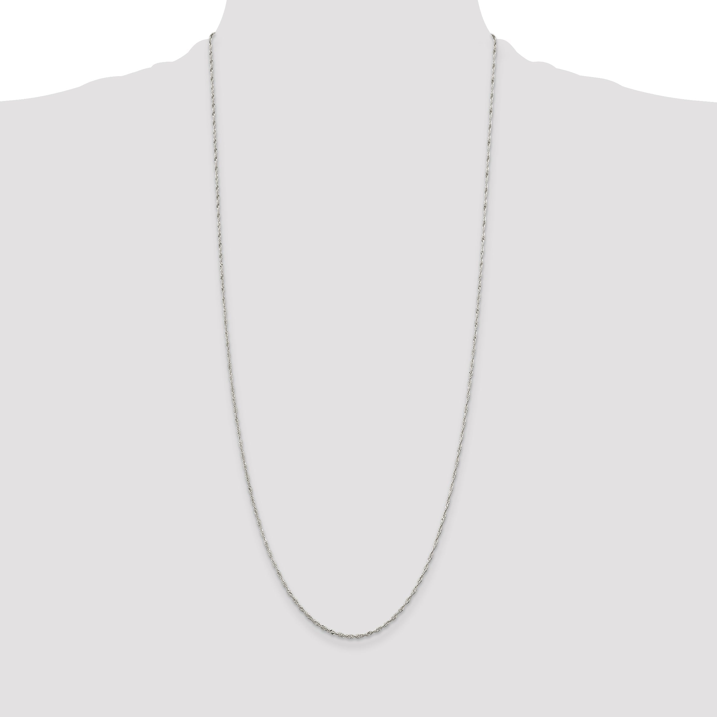 30 Inch Sterling Silver 1.4mm Singapore Chain Necklace