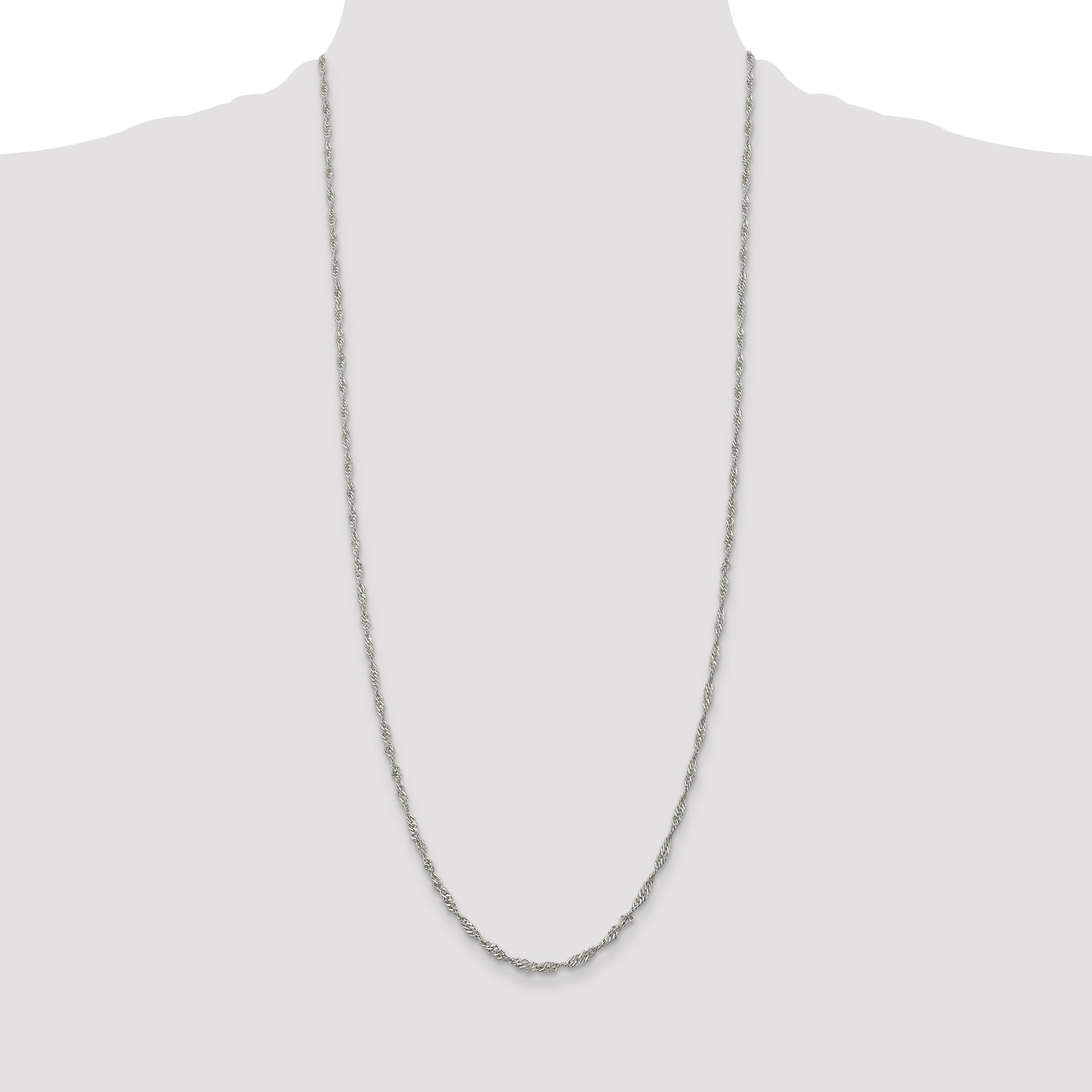 30 Inch Sterling Silver 2.25mm Singapore Chain Necklace