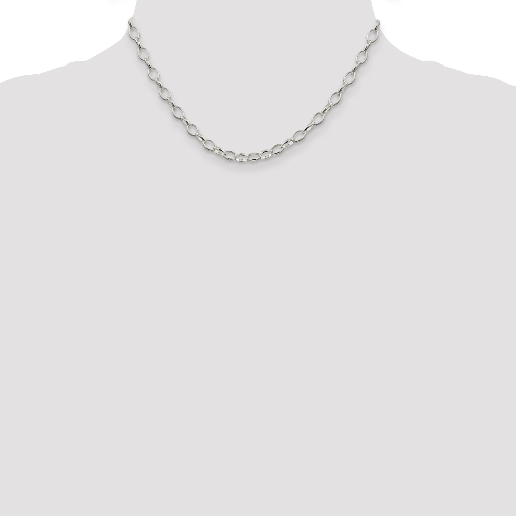 16 Inch Sterling Silver 5mm Fancy Rolo Chain Necklace