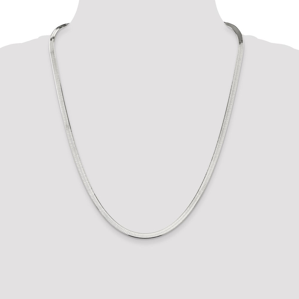 24 Inch Sterling Silver 4.5mm Magic Herringbone Chain Necklace