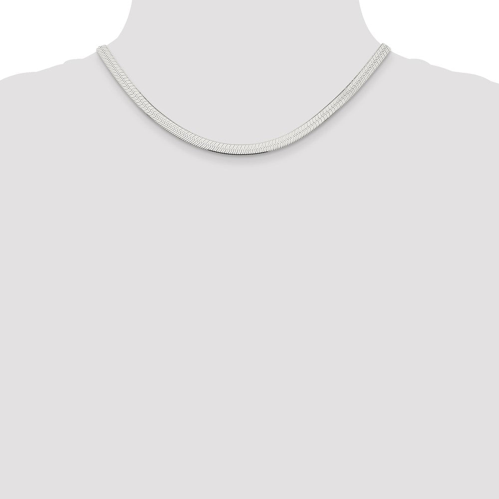 16 Inch Sterling Silver 5.25mm Magic Herringbone Chain Necklace