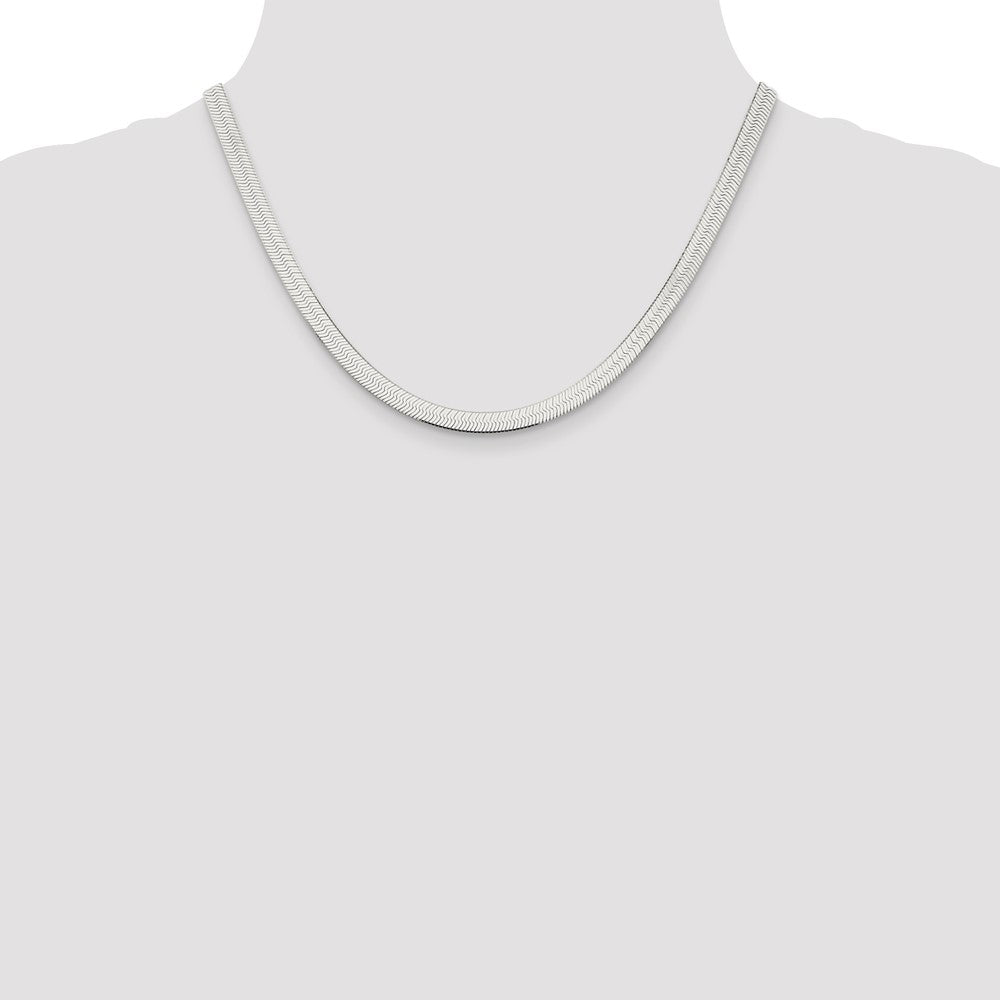 18 Inch Sterling Silver 5.25mm Magic Herringbone Chain Necklace