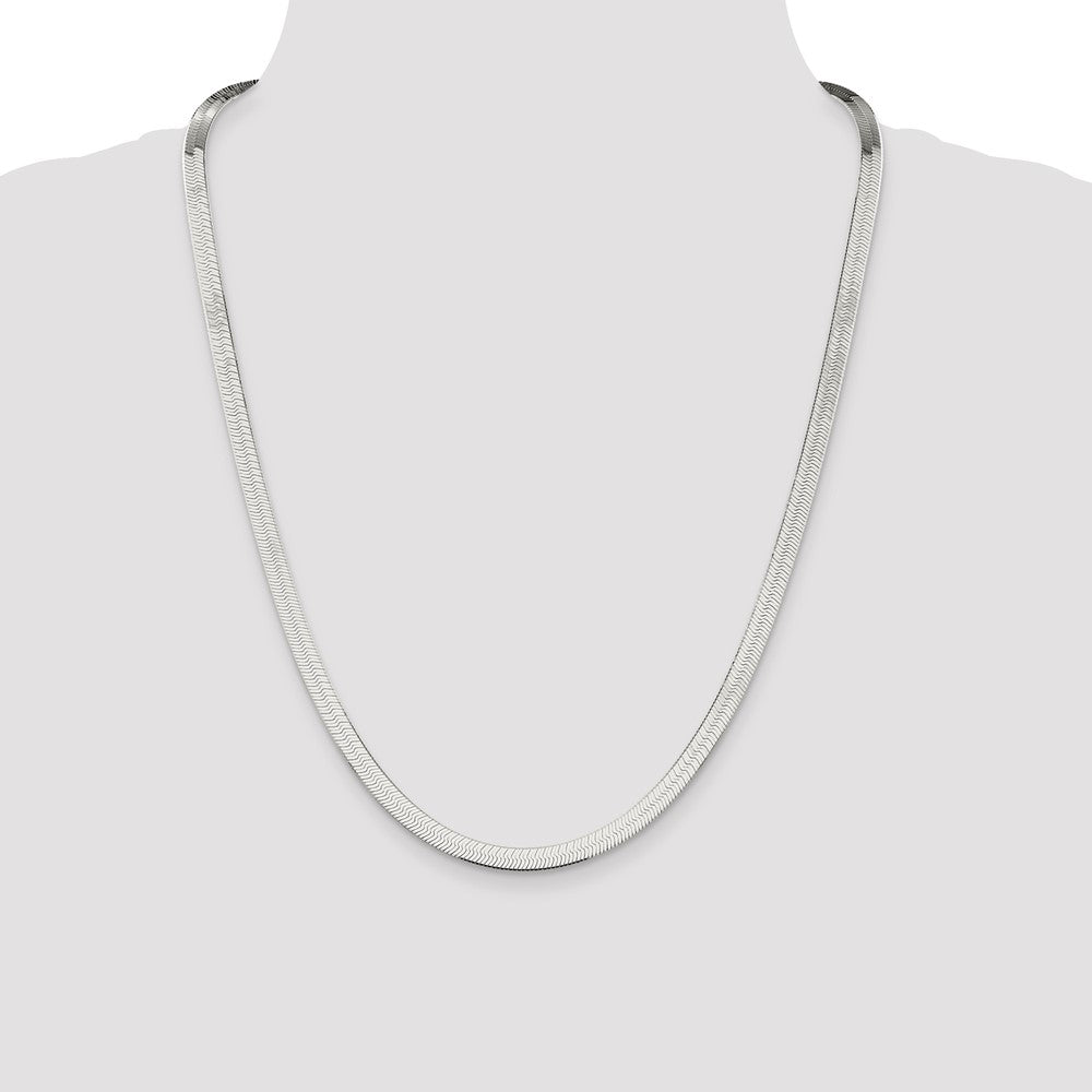 24 Inch Sterling Silver 5.25mm Magic Herringbone Chain Necklace