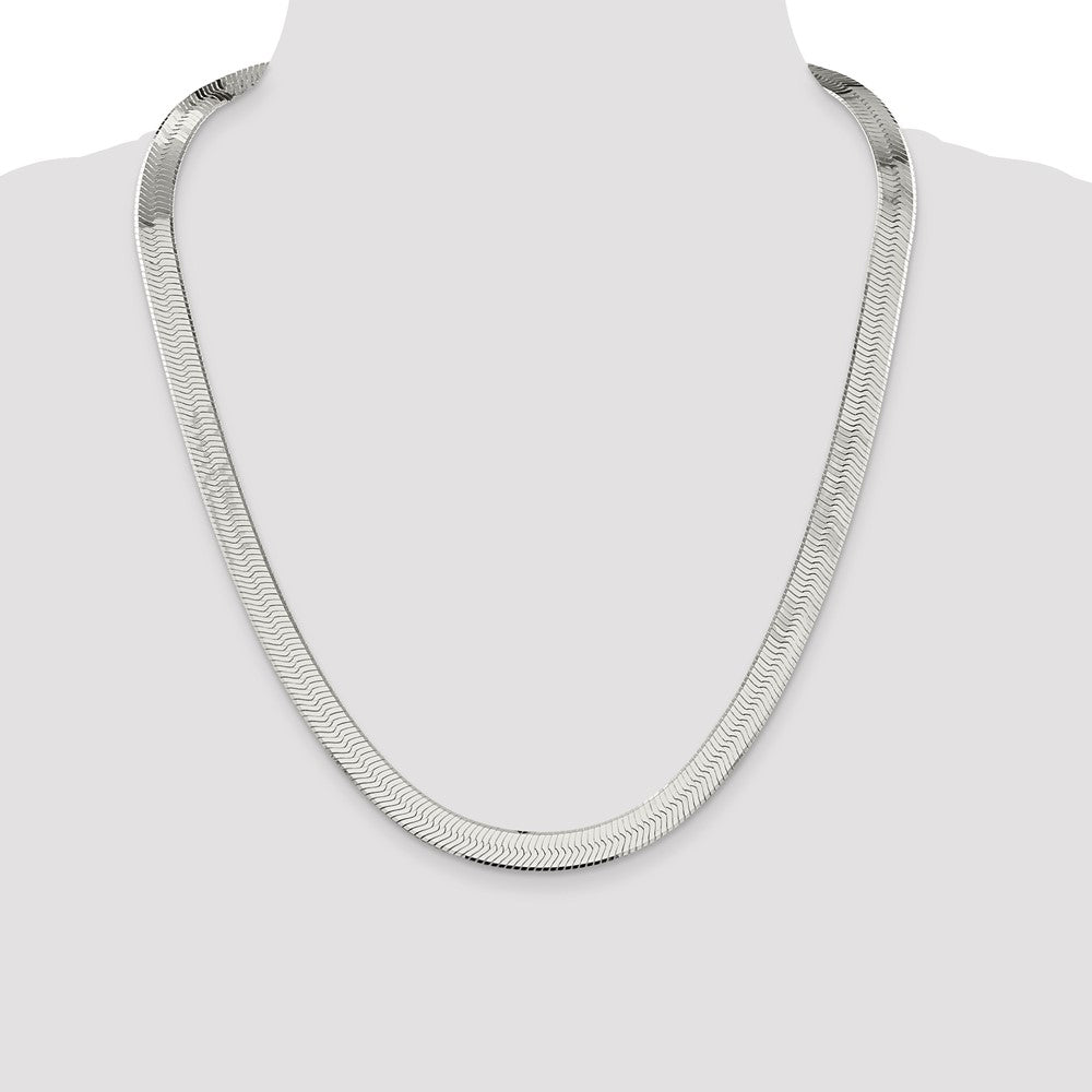 24 Inch Sterling Silver 8.75mm Magic Herringbone Chain Necklace