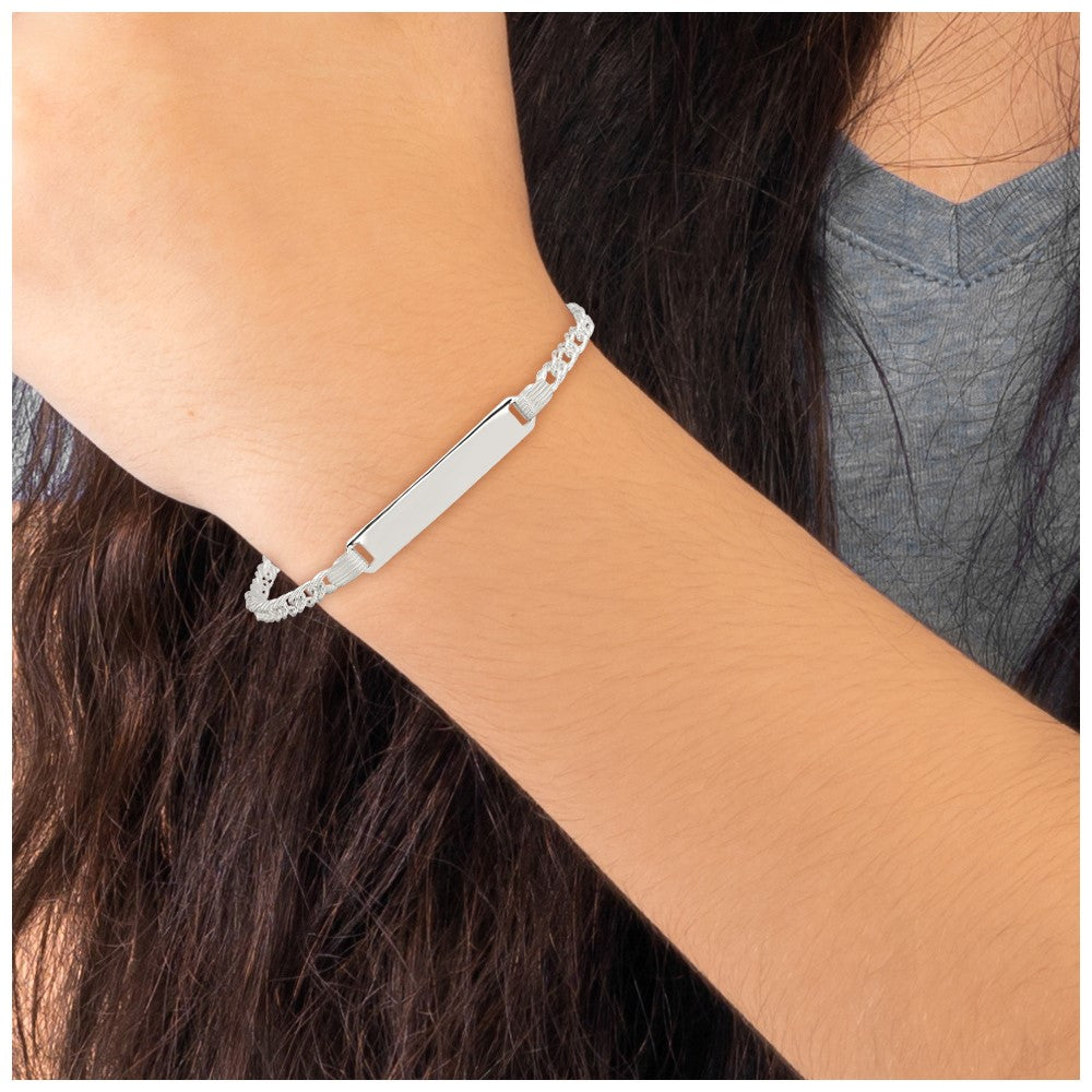 6 Inch Sterling Silver Children'S Id Bracelet