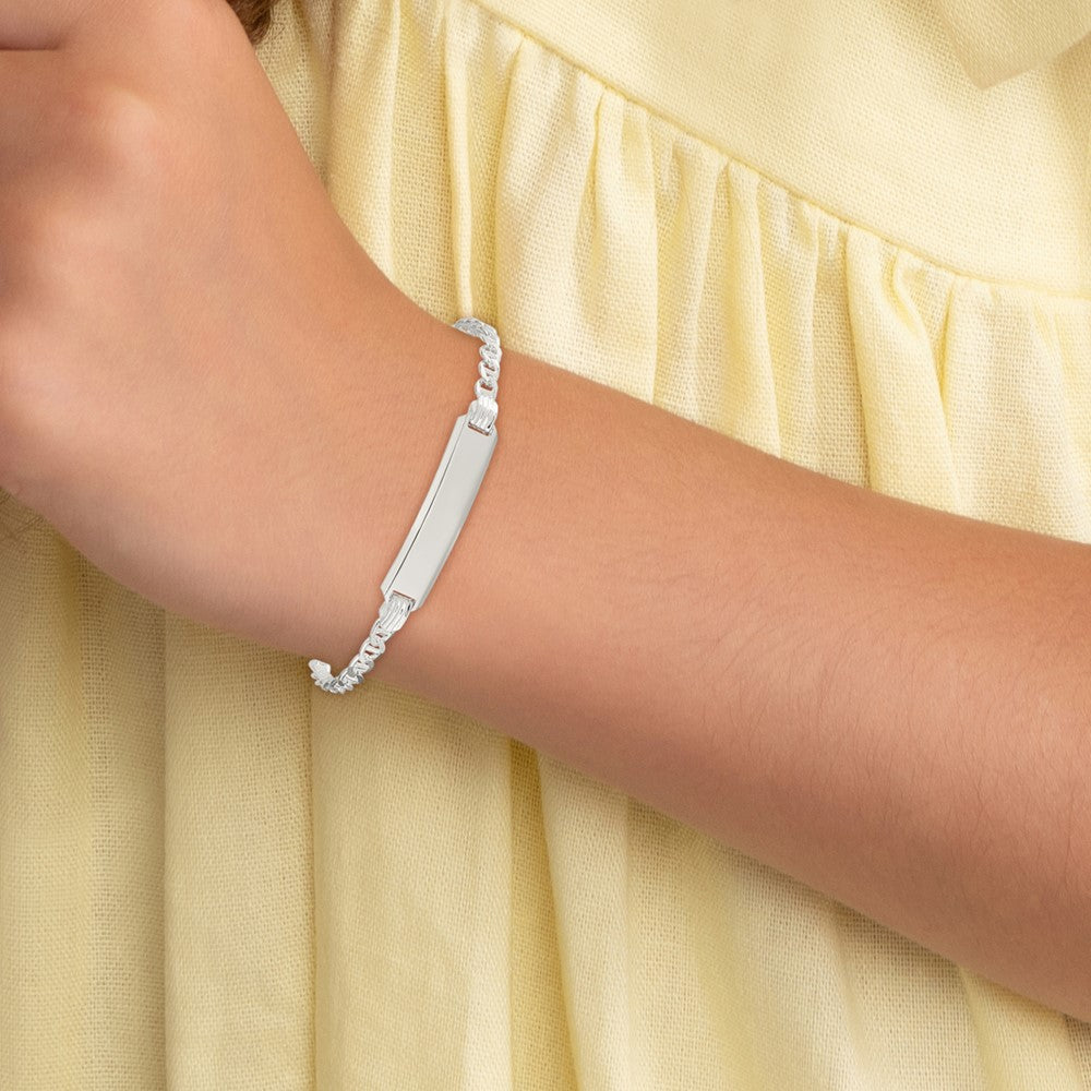 6 Inch Sterling Silver Children'S Id Bracelet