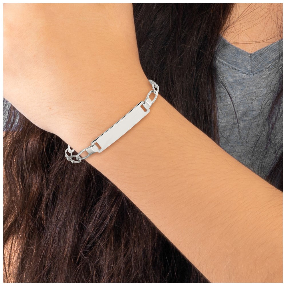 6 Inch Sterling Silver 6Inch Polished Engraveable Childrens Id Bracelet