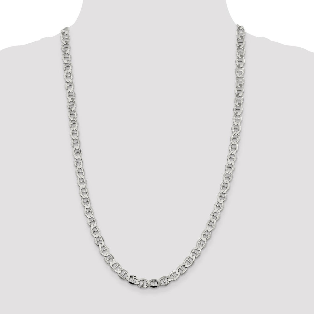 26 Inch Sterling Silver 7.1mm Flat Anchor Chain Necklace